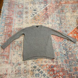 J.Crew grey chunky knit cotton crewneck sweater
